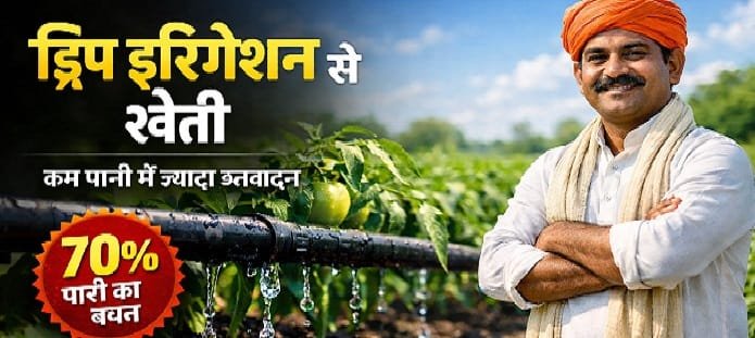 Drip Irrigation सिस्टम से सिंचाई करते किसान
